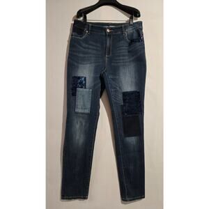 Chico's Blue Patchwork Jeans Jeggings
